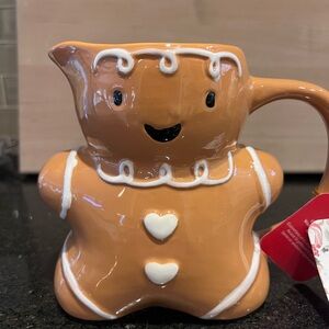 Bake Shop Holiday Gingerbread Man Christmas Measuring jug/ Cup Frosted‎ Hearts